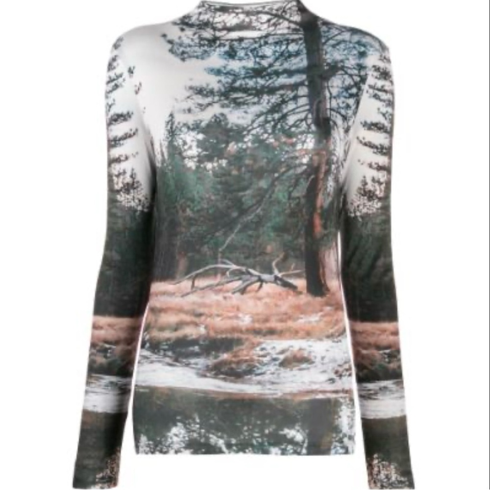 House of Sunny Forest Mock-neck Top